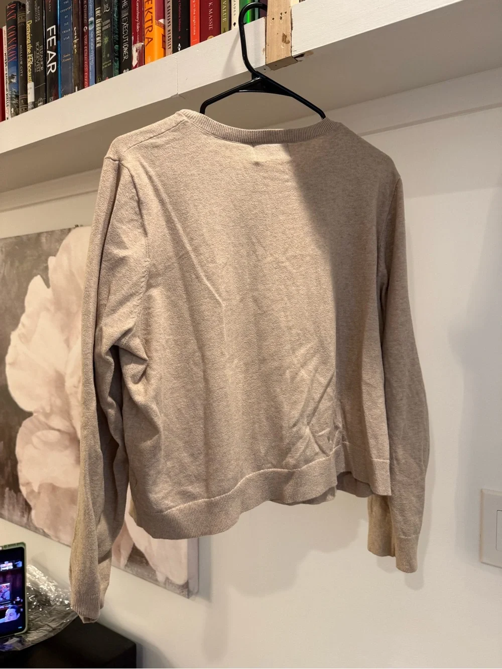 Old Navy Women's Tan Button-Front Crewneck Cardigan